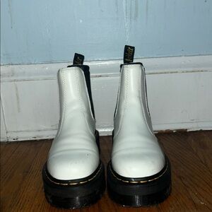 Dr. Martens White Chelsea Platform Boots